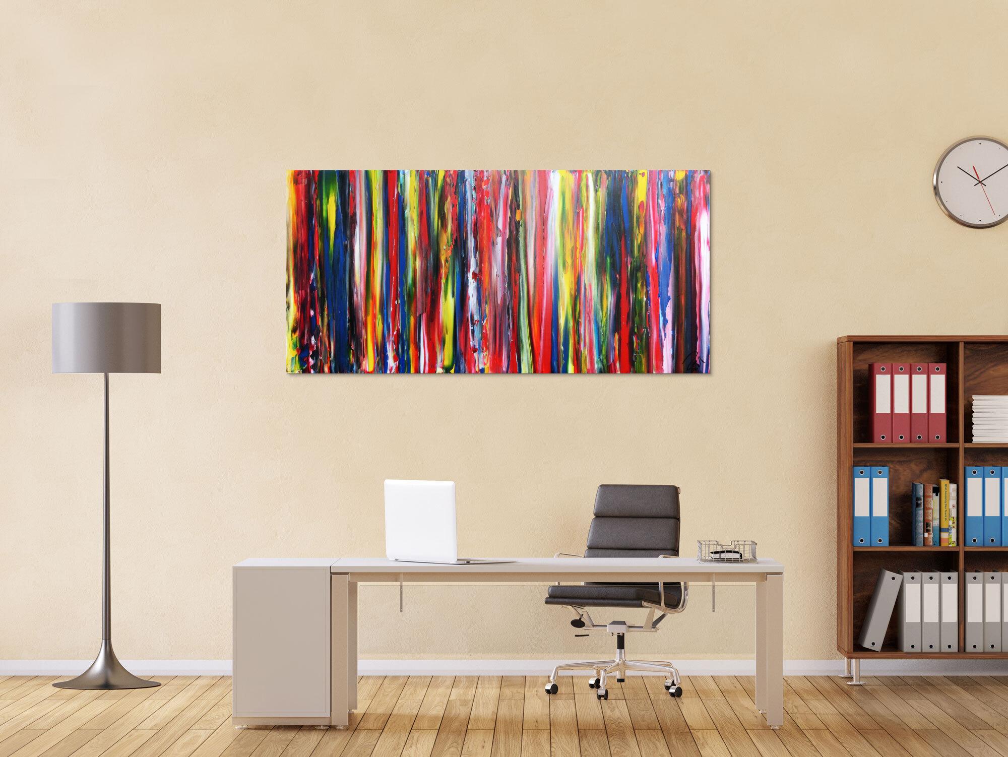 Buntes abstraktes Acrylbild modernes Gemälde bunte Streifen