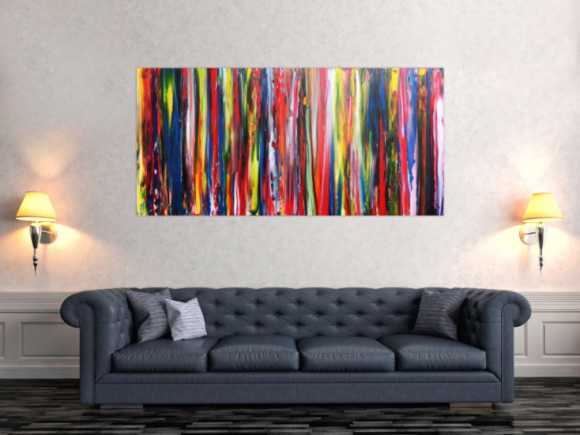 Buntes abstraktes Acrylbild modernes Gemälde bunte Streifen