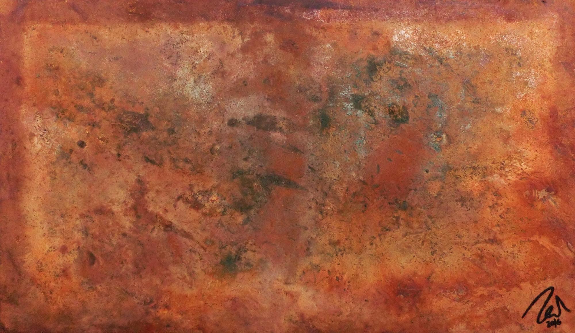 Abstraktes Gemälde aus echtem Rost modern schlicht