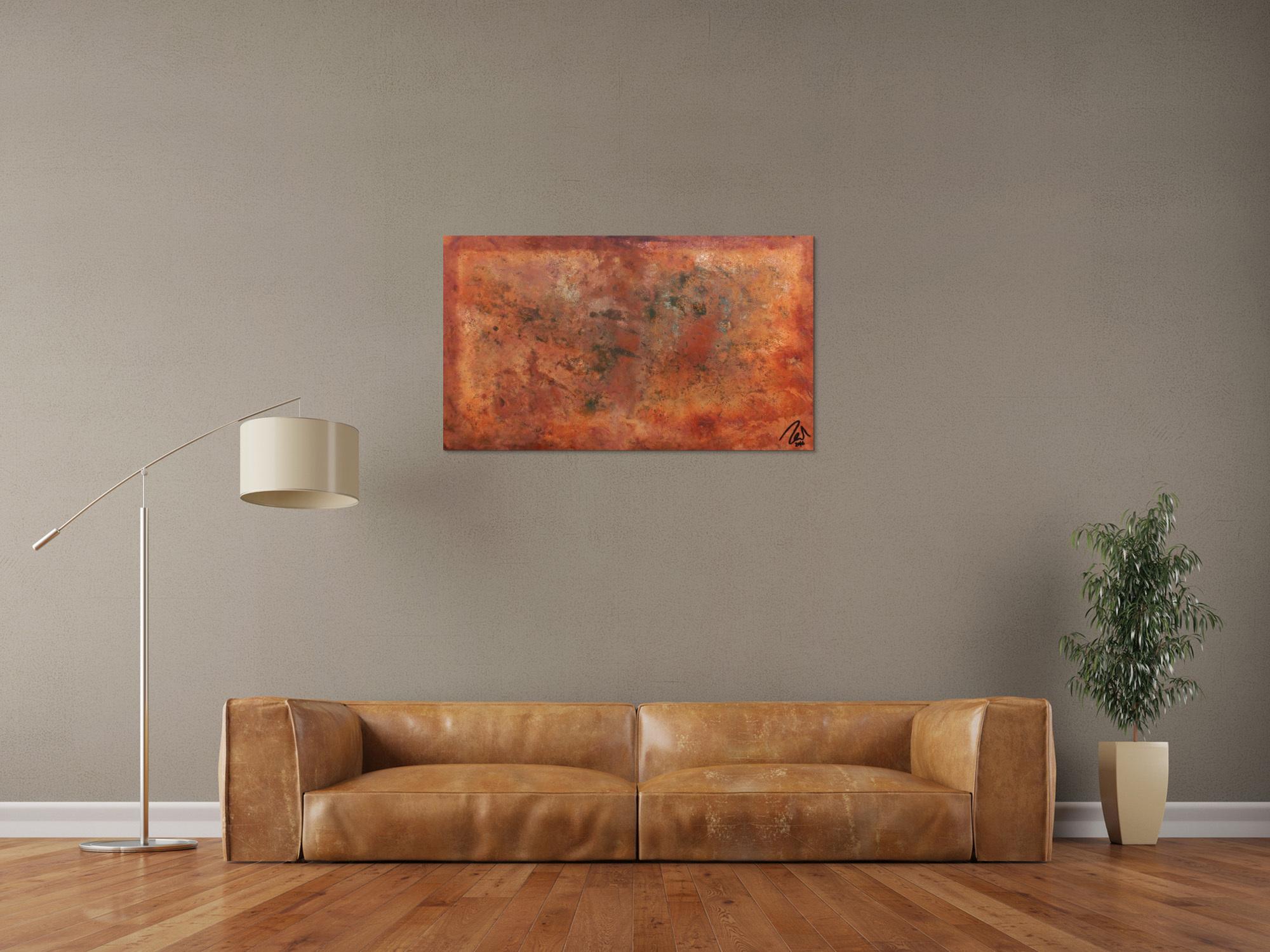 Abstraktes Gemälde aus echtem Rost modern schlicht