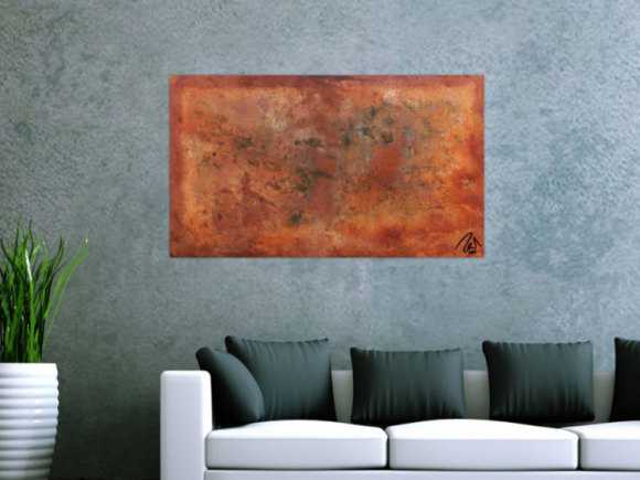 Abstraktes Gemälde aus echtem Rost modern schlicht