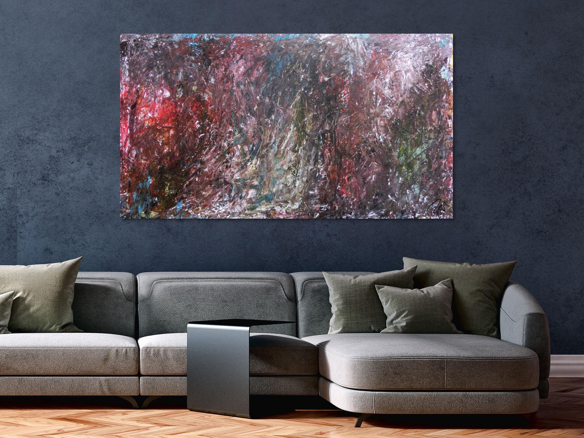 Abstraktes Gemälde dunkel modern zeitgenössisch schlicht meisterwerk