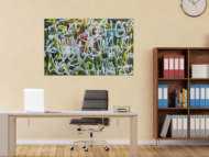 Abstraktes Acrylgemälde Graffiti Tags modern zeitgenössisch bunt und weiß