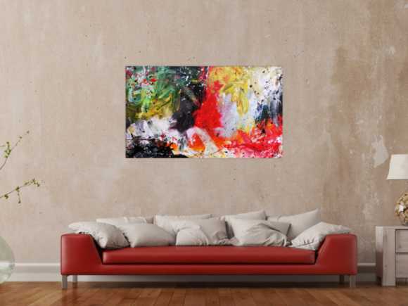 Sehr buntes abstraktes Acrylgemälde modern in vielen Farben