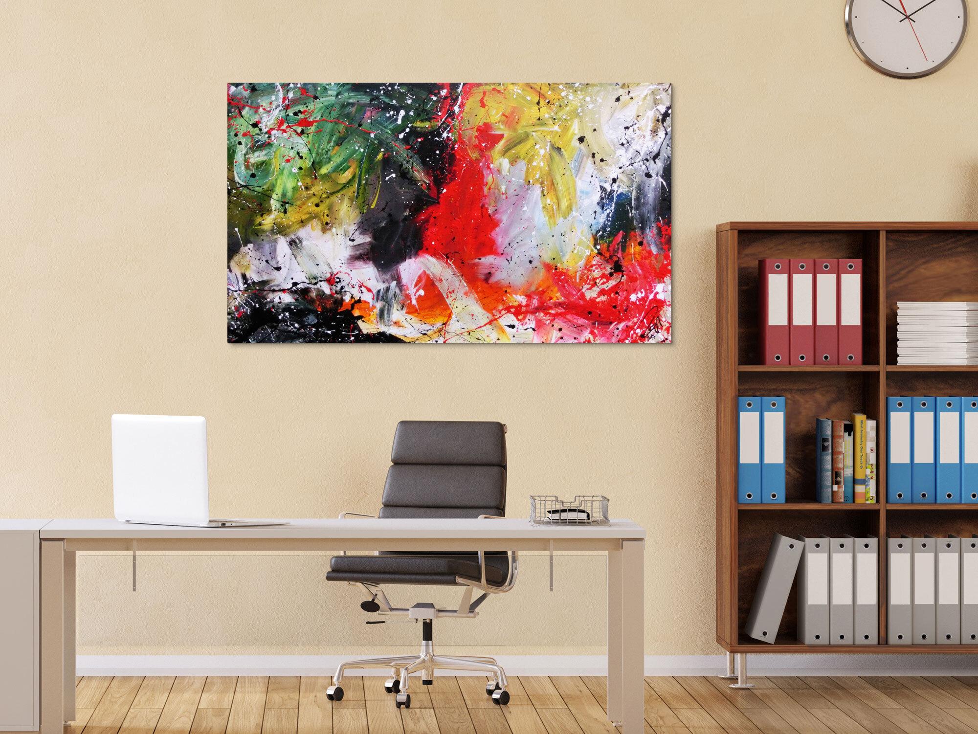 Sehr buntes abstraktes Acrylgemälde modern in vielen Farben