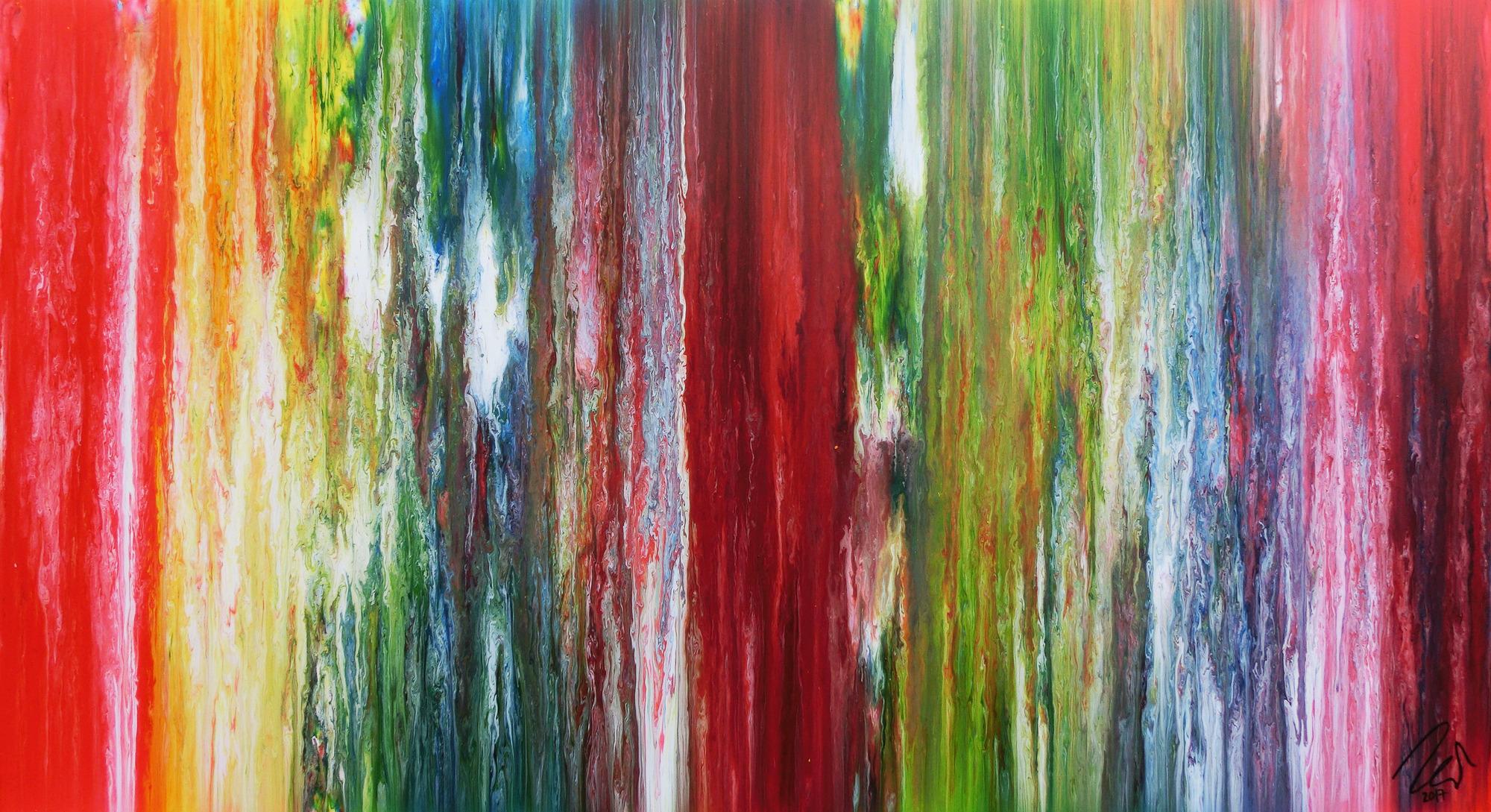 Buntes abstraktes Acrylbild modernes Gemälde viele Farben sehr bunt