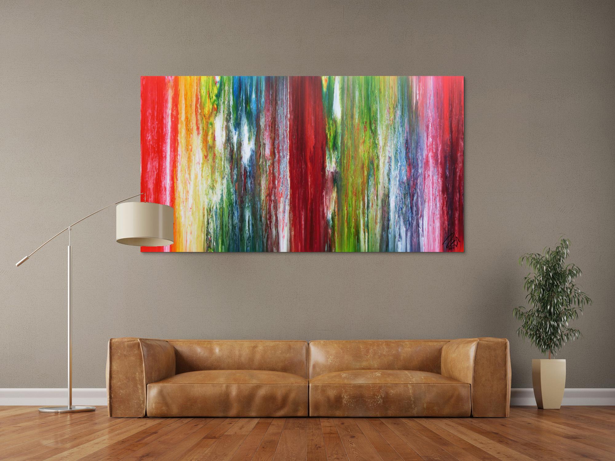 Buntes abstraktes Acrylbild modernes Gemälde viele Farben sehr bunt