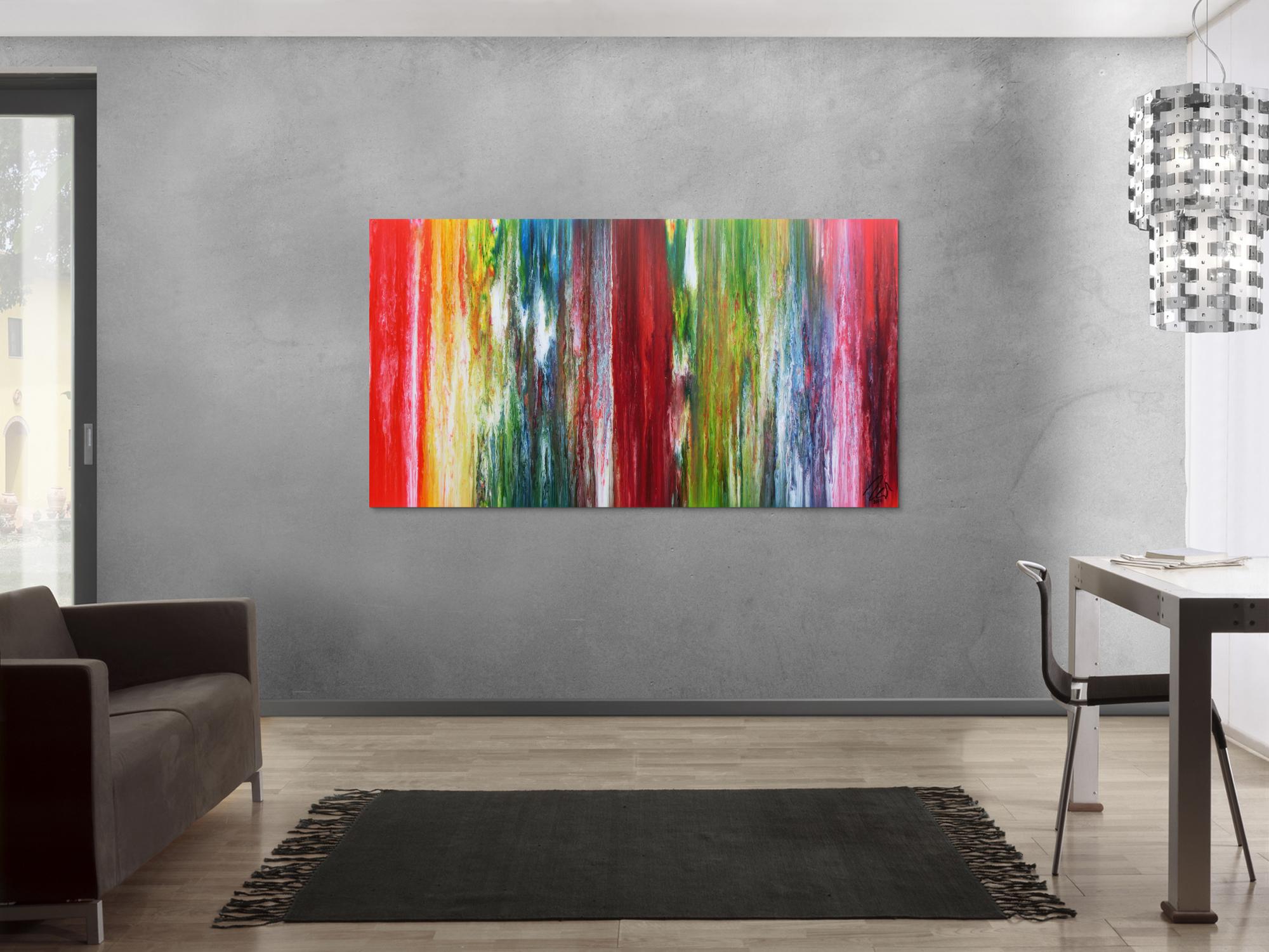 Buntes abstraktes Acrylbild modernes Gemälde viele Farben sehr bunt