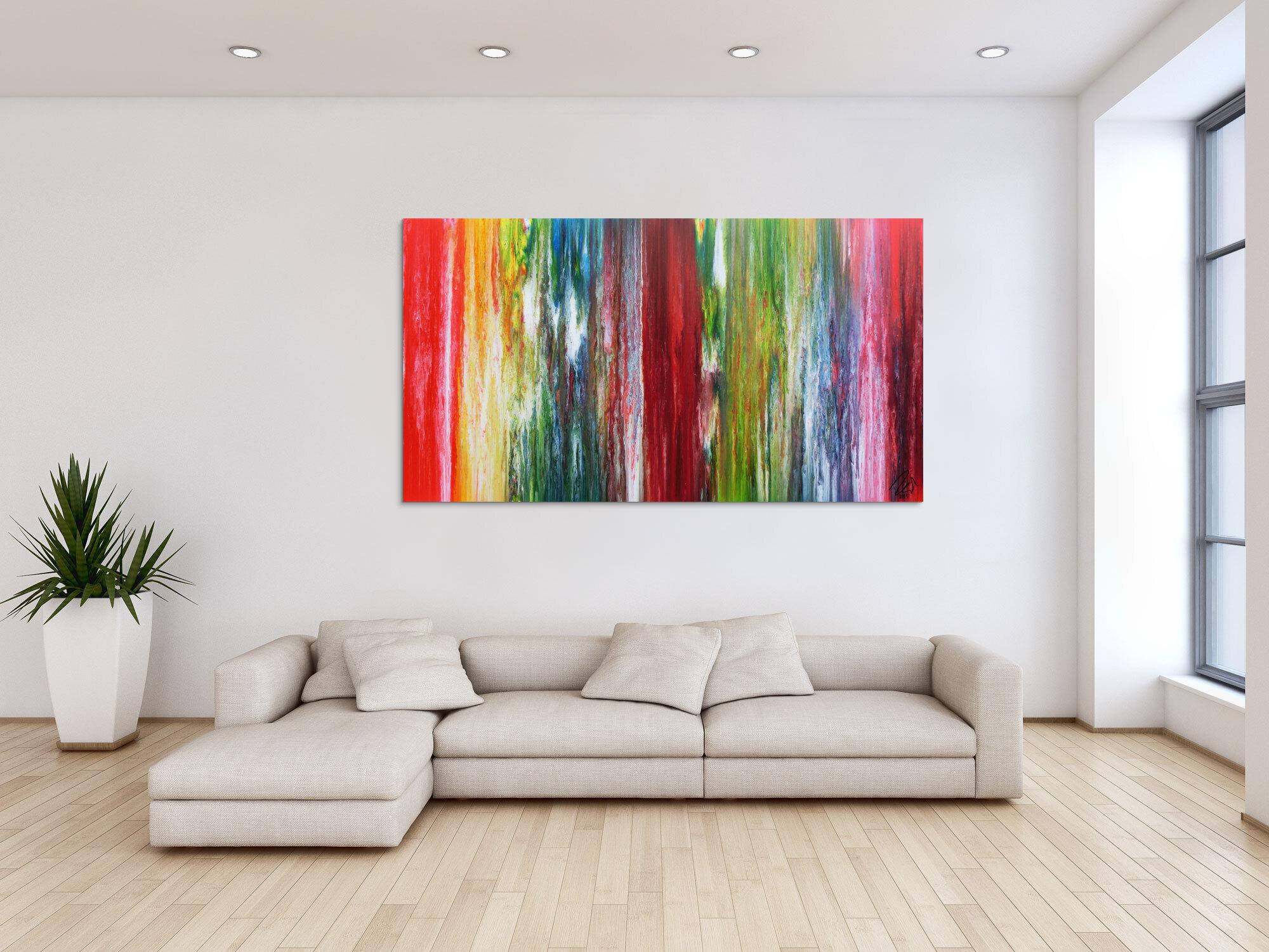 Buntes abstraktes Acrylbild modernes Gemälde viele Farben sehr bunt