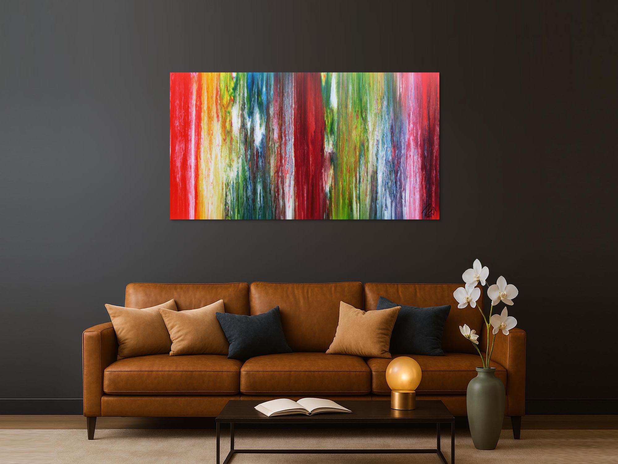 Buntes abstraktes Acrylbild modernes Gemälde viele Farben sehr bunt