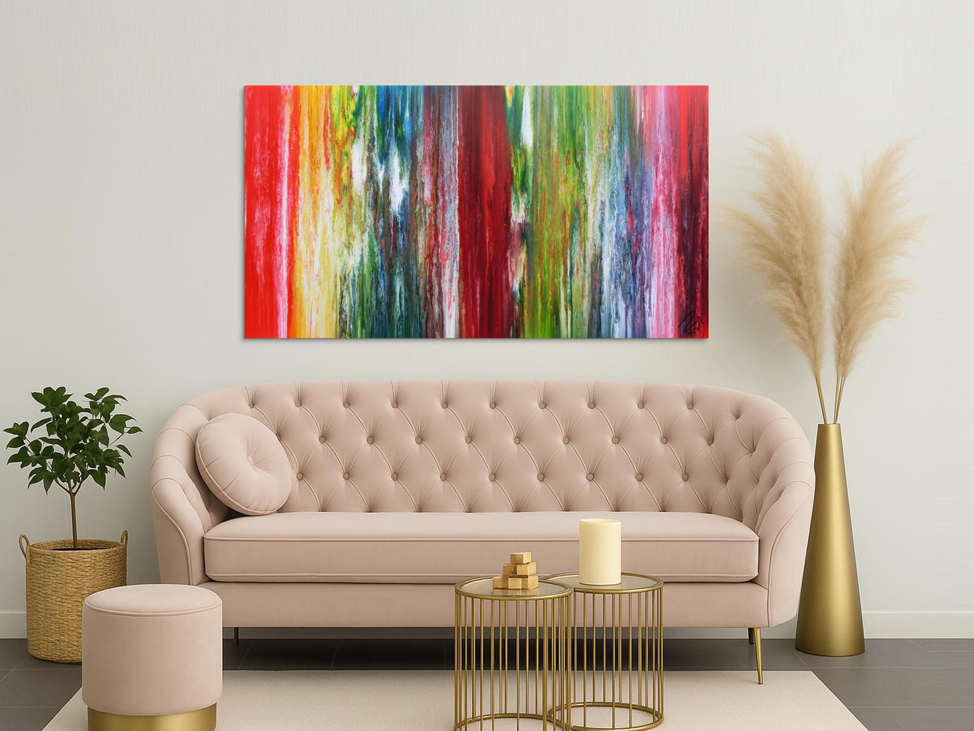 Buntes abstraktes Acrylbild modernes Gemälde viele Farben sehr bunt