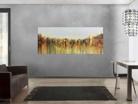 Abstraktes Gemälde mediterrane Farben modern orange gelb anthrazit