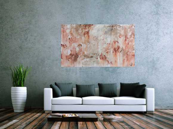 Modernes Gemälde abstrakt mediterran weiß beige braun