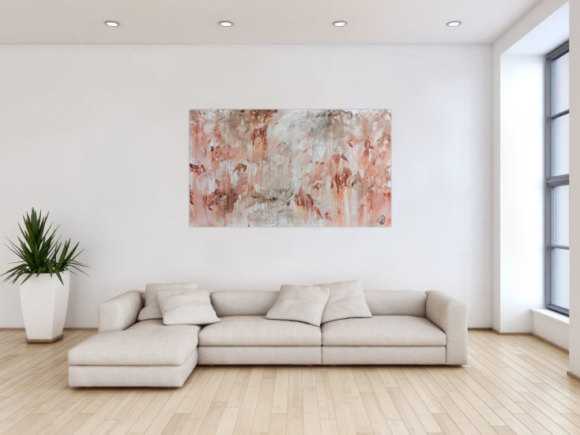 Modernes Gemälde abstrakt mediterran weiß beige braun