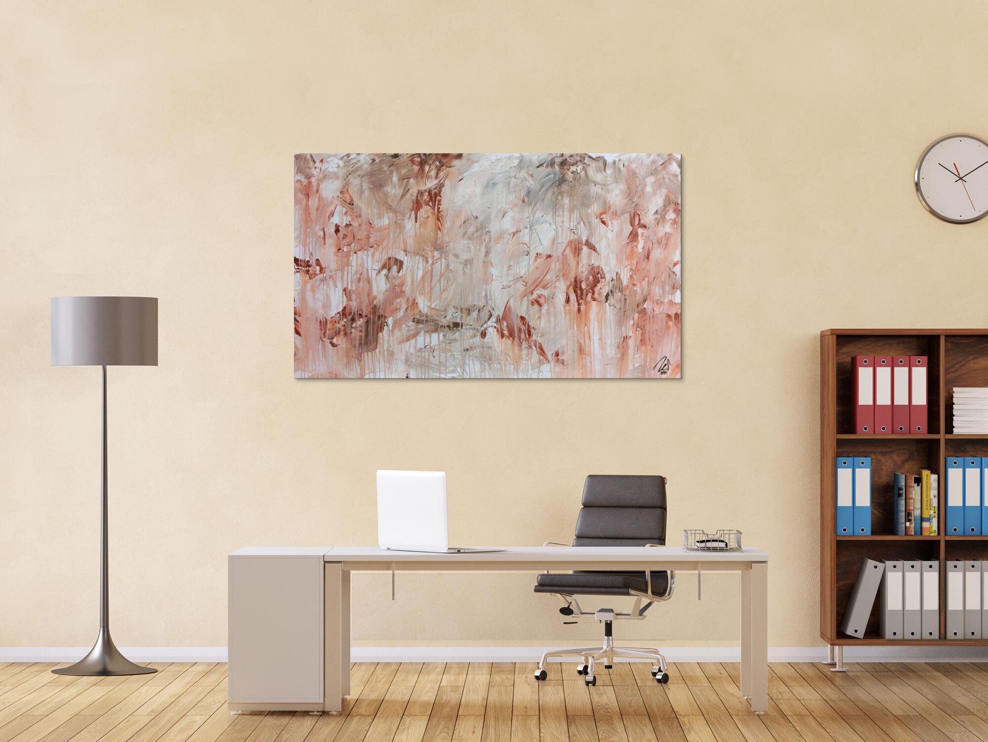 Modernes Gemälde abstrakt mediterran weiß beige braun