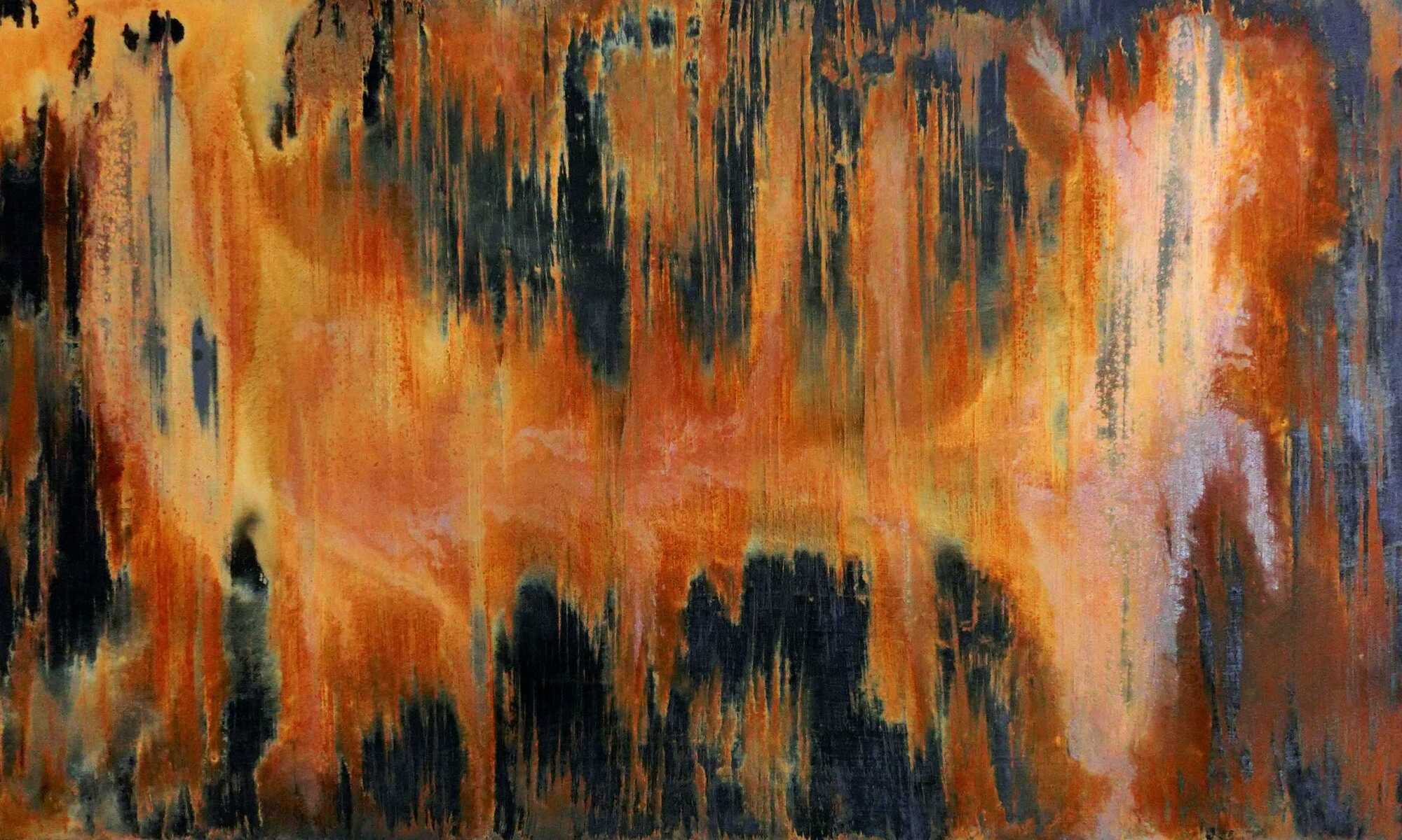 Abstraktes Rostbild - Kunst aus Rost