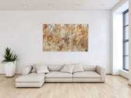 Abstraktes Gemälde aus Acryl modern mediterane Farben braun grau weiß