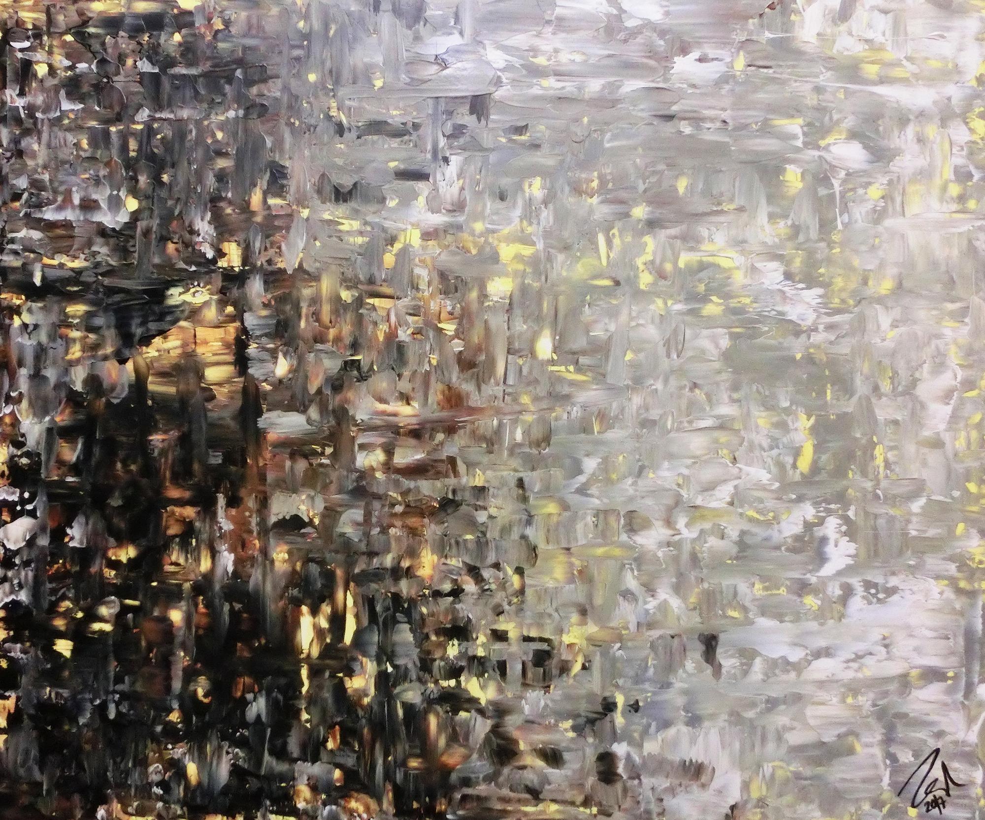 Modernes Gemälde abstrakt Spachteltechnik modernes Bild braun schwarz grau