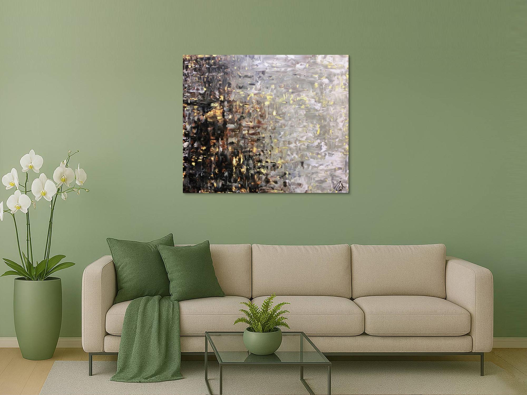 Modernes Gemälde abstrakt Spachteltechnik modernes Bild braun schwarz grau