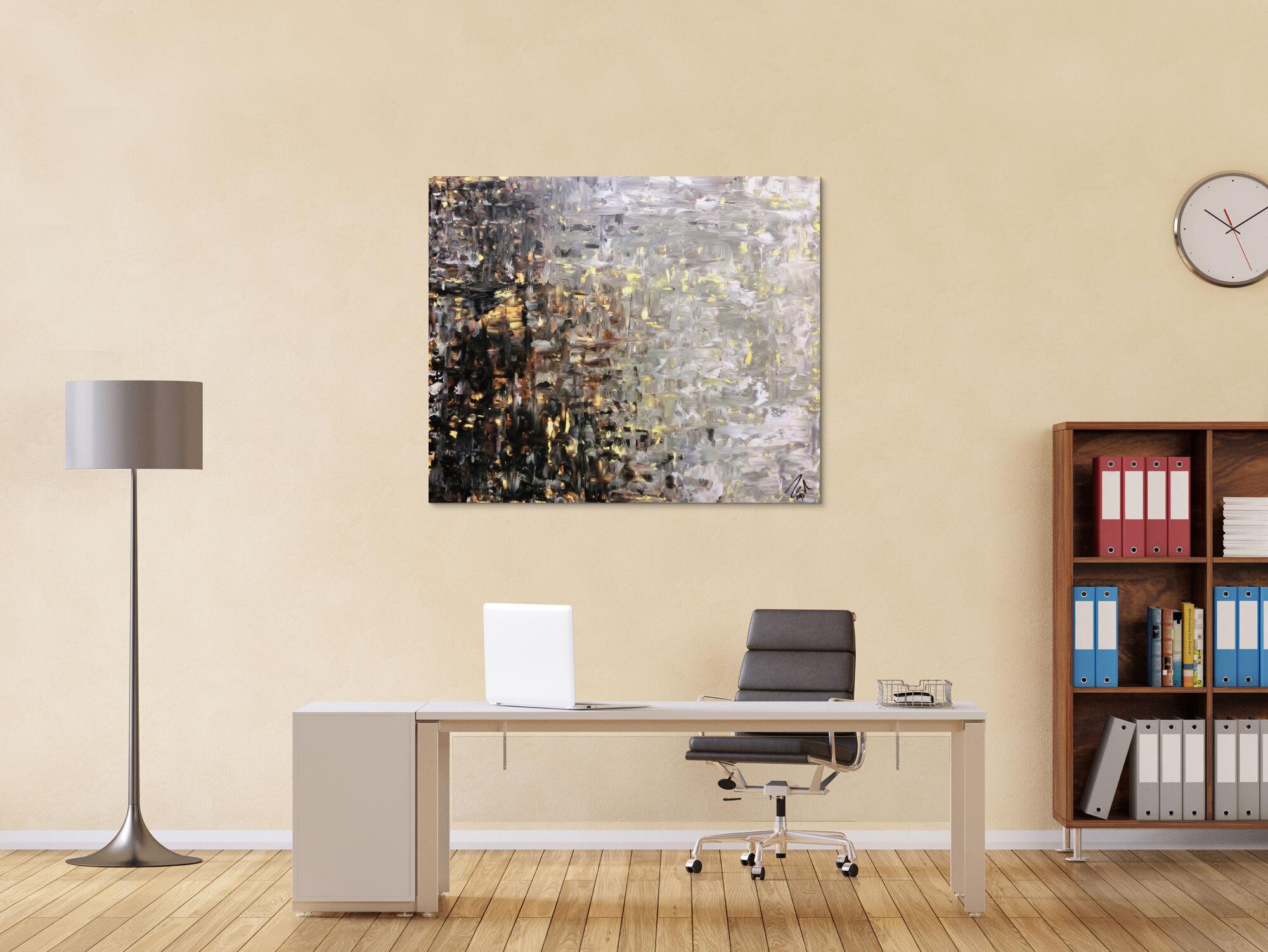 Modernes Gemälde abstrakt Spachteltechnik modernes Bild braun schwarz grau