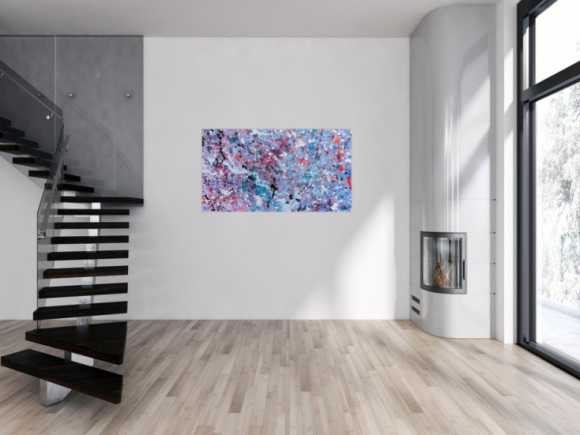 Abstraktes Acrylbild modernes Gemälde in lila pink violett helle Farben