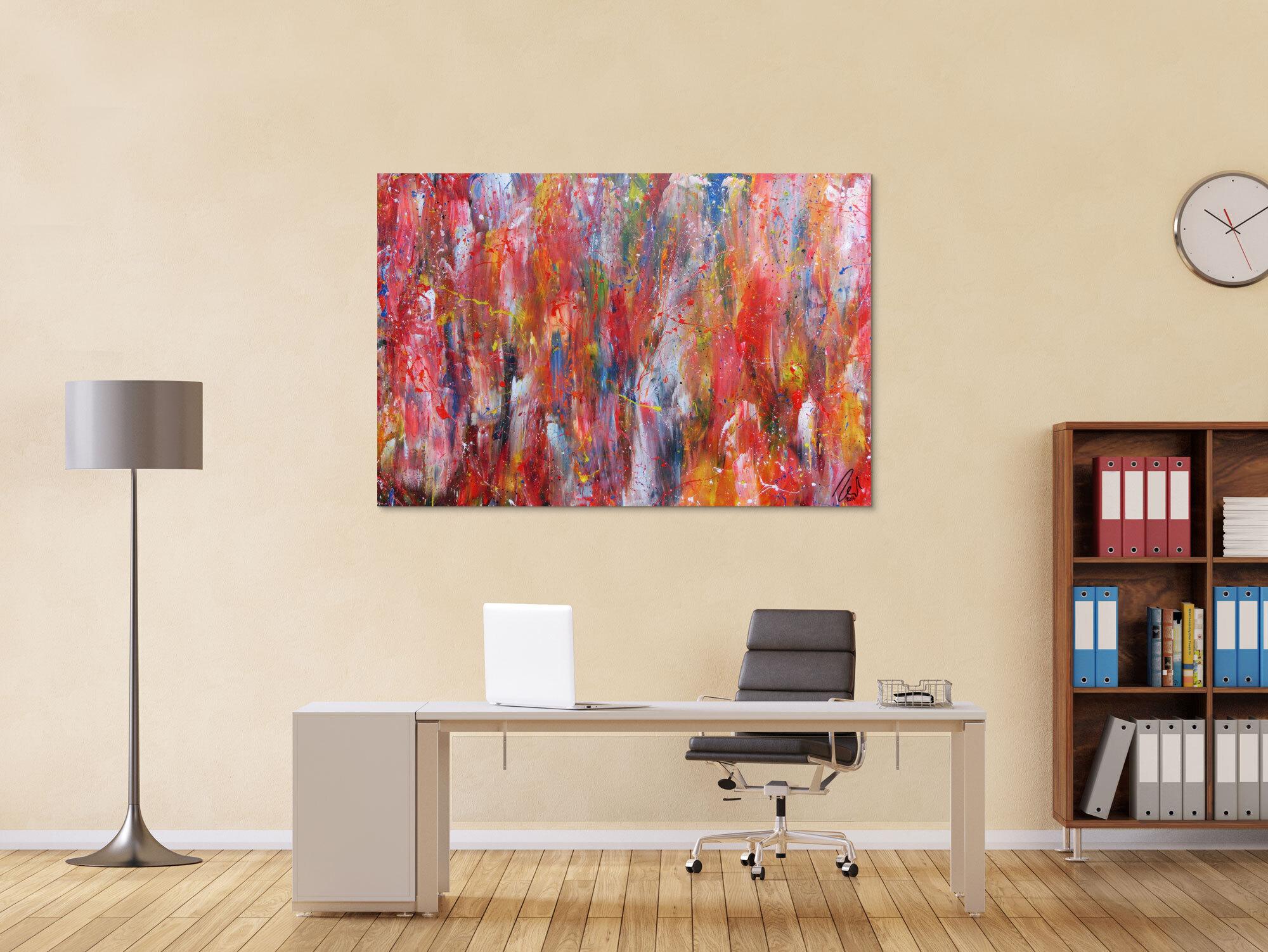 Abstraktes Acrylbild modernes Gemälde bunt zeitgenössische Malerei