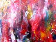 Detailaufnahme Abstraktes Acrylbild sehr bunt modernes Gemälde viele Farben 