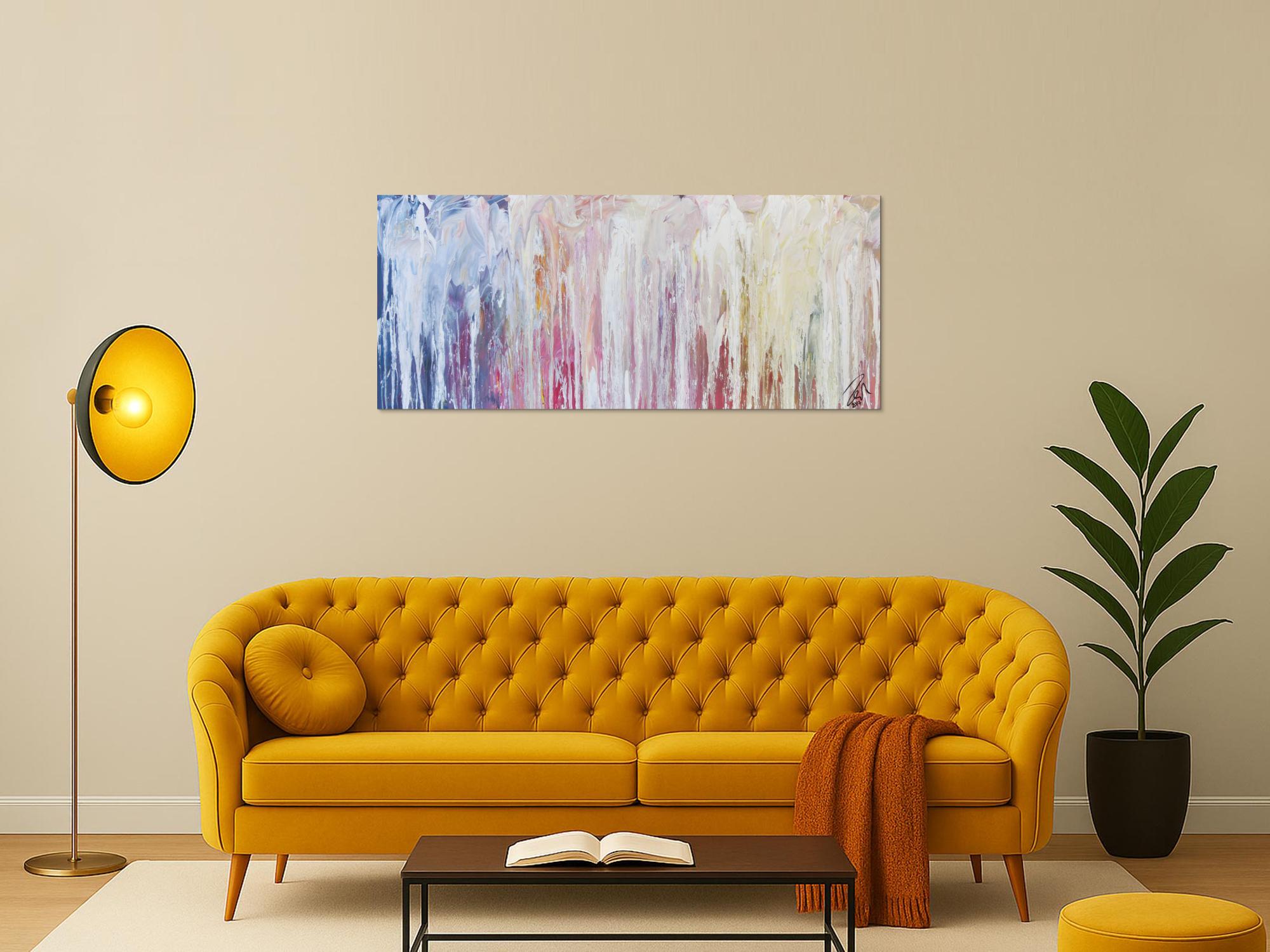 Modernes abstraktes Bild aus Acrylfarben Malerei in Fließtechnik