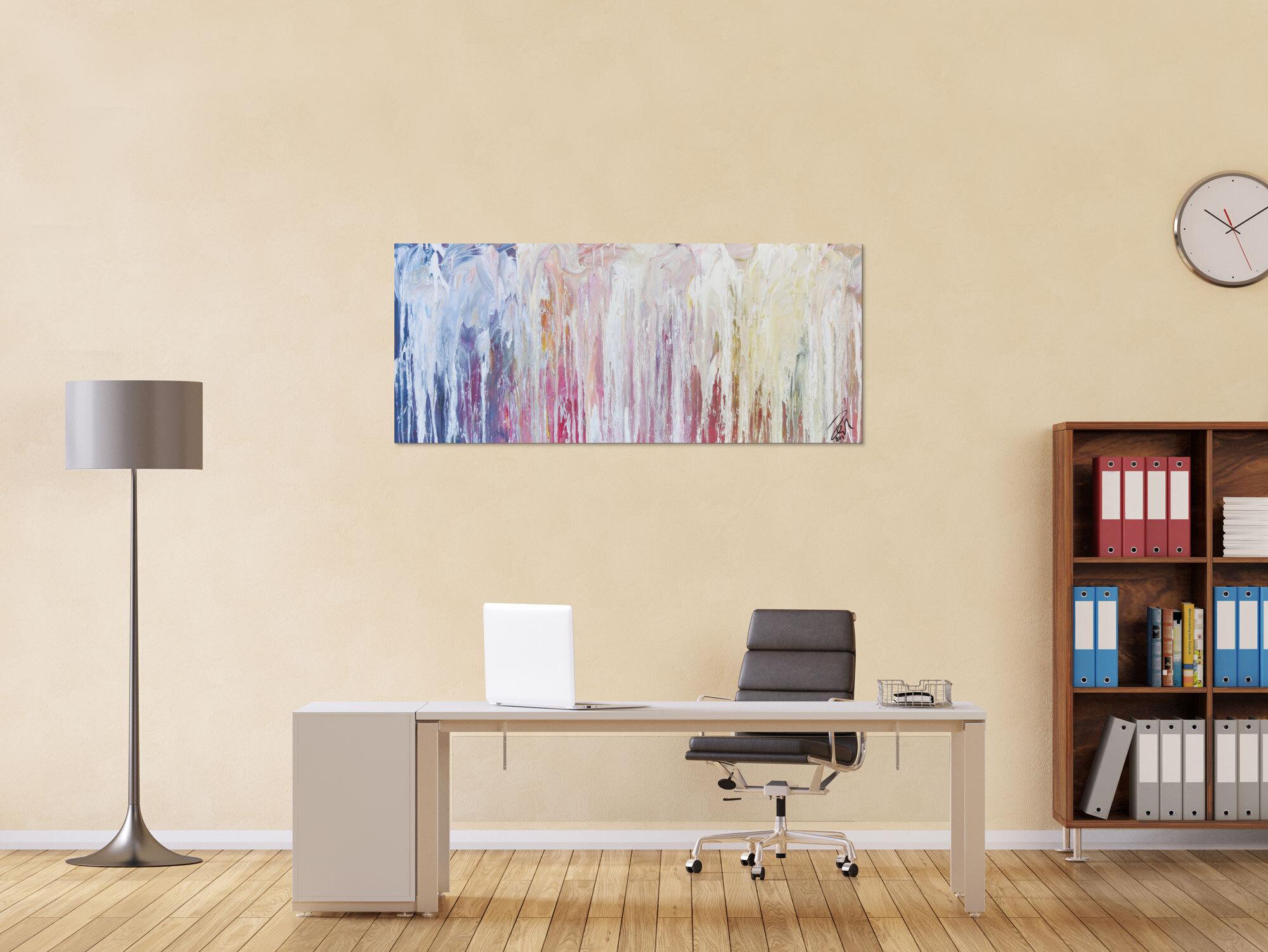 Modernes abstraktes Bild aus Acrylfarben Malerei in Fließtechnik
