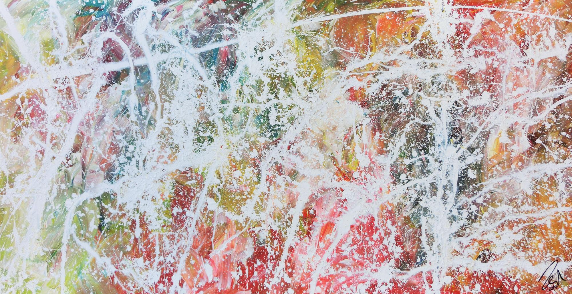 Freundliches helles Gemälde abstrakt Action Painting moderne helle bunte Farben