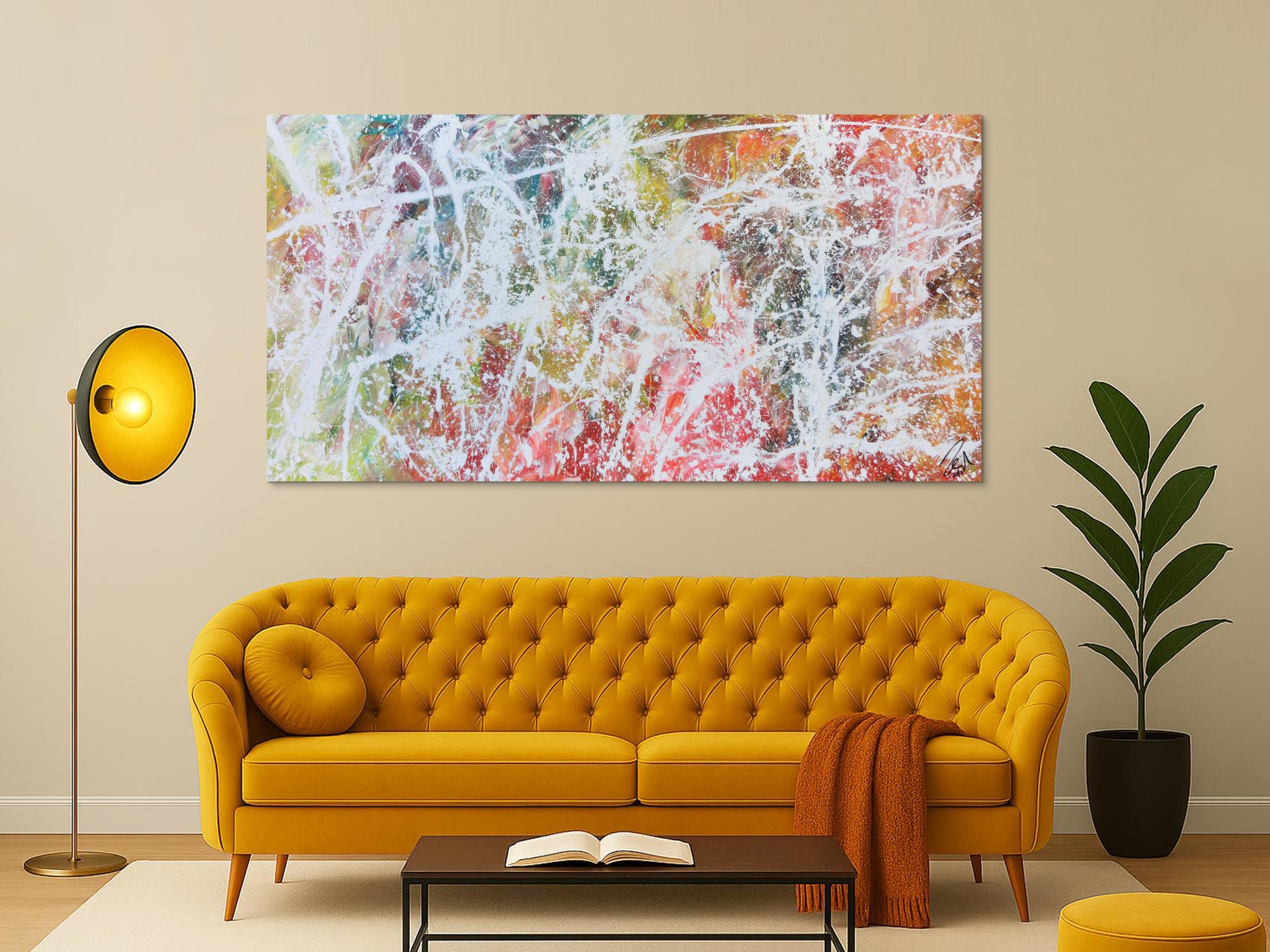 Freundliches helles Gemälde abstrakt Action Painting moderne helle bunte Farben