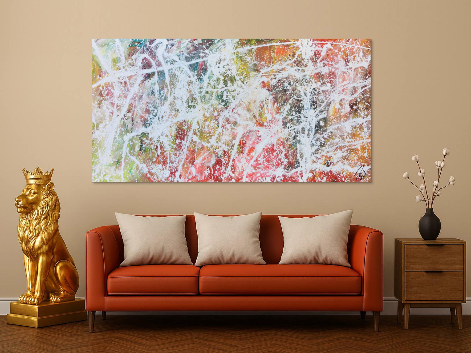 Freundliches helles Gemälde abstrakt Action Painting moderne helle bunte Farben