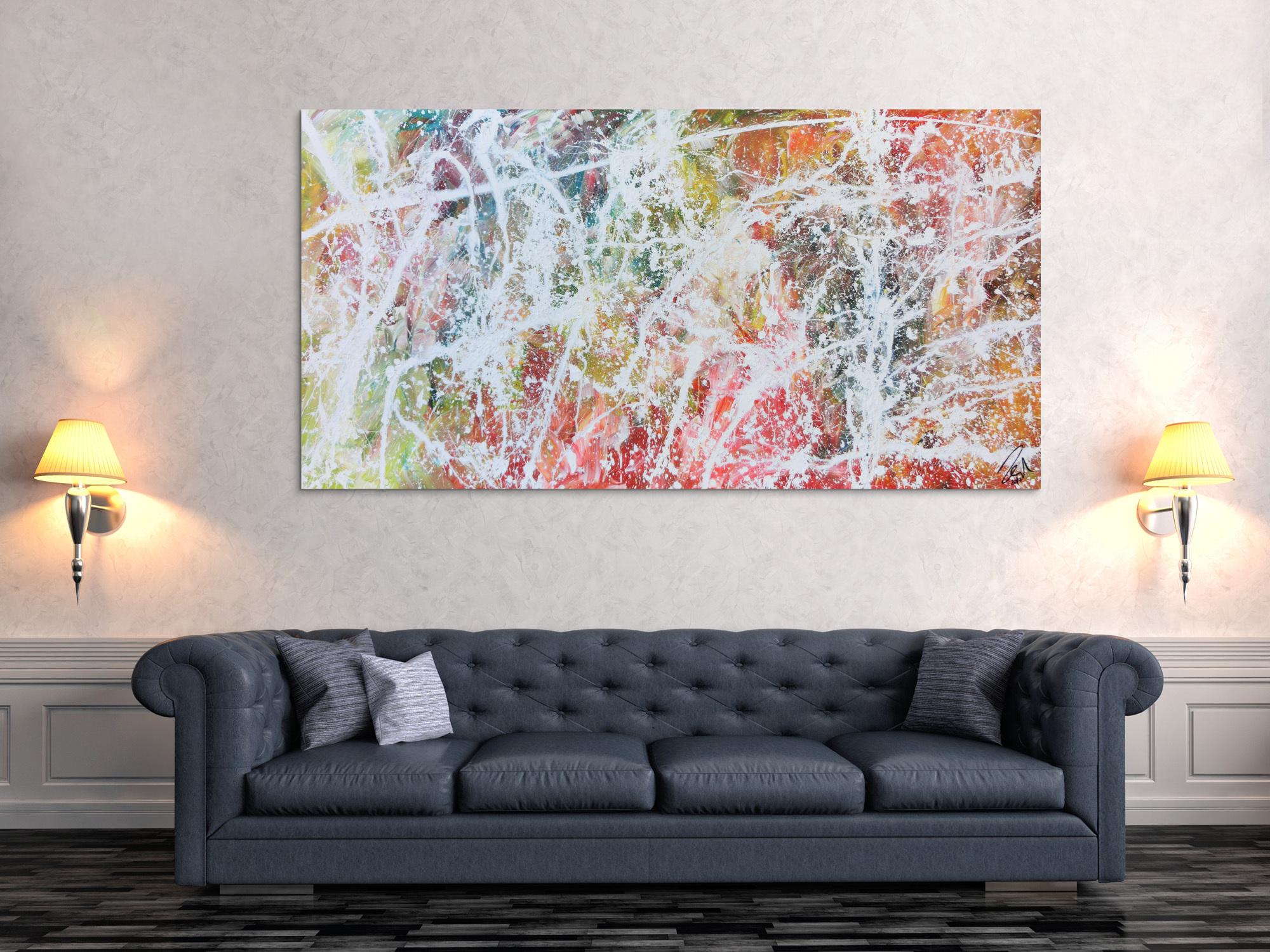 Freundliches helles Gemälde abstrakt Action Painting moderne helle bunte Farben