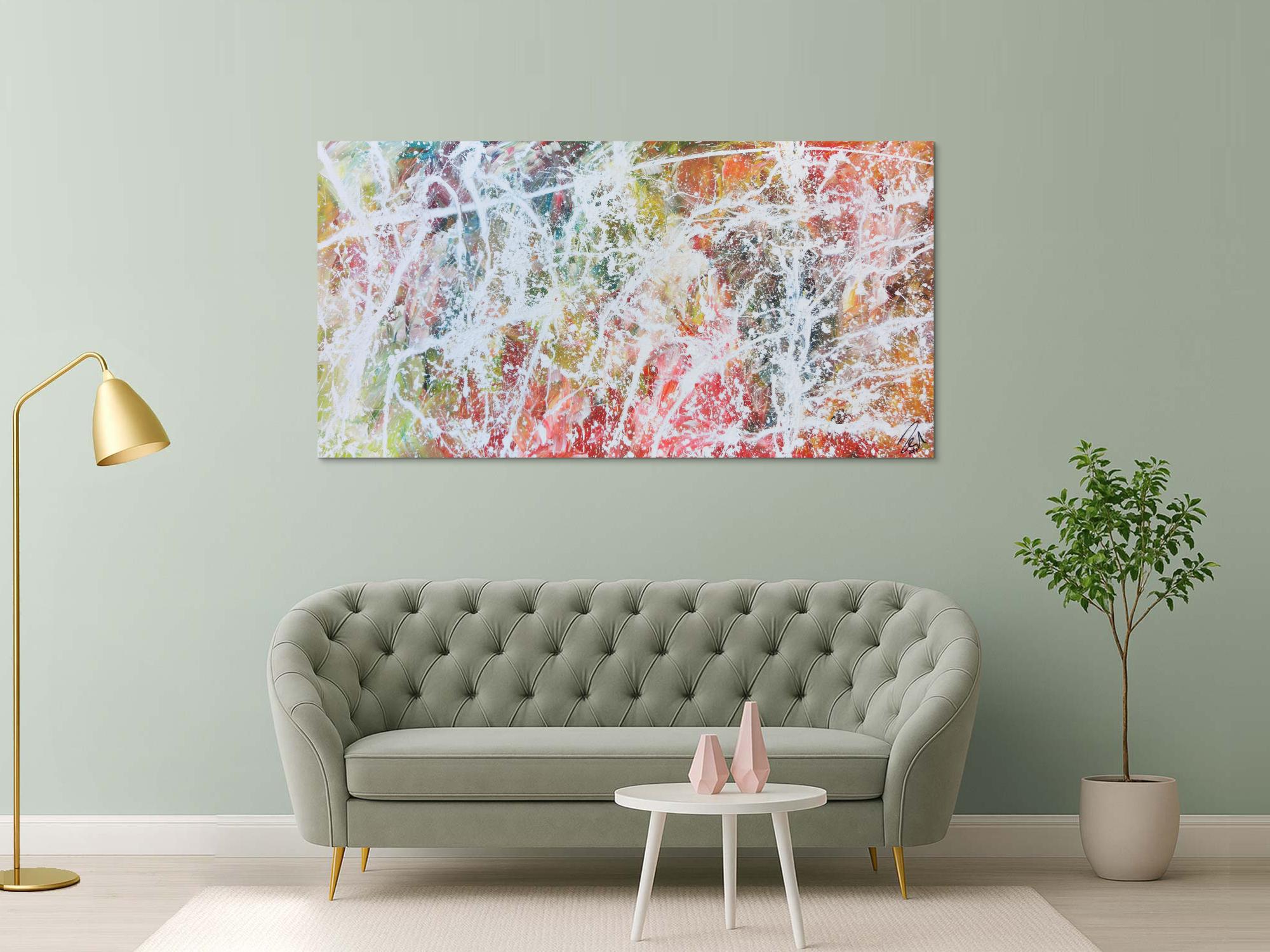 Freundliches helles Gemälde abstrakt Action Painting moderne helle bunte Farben