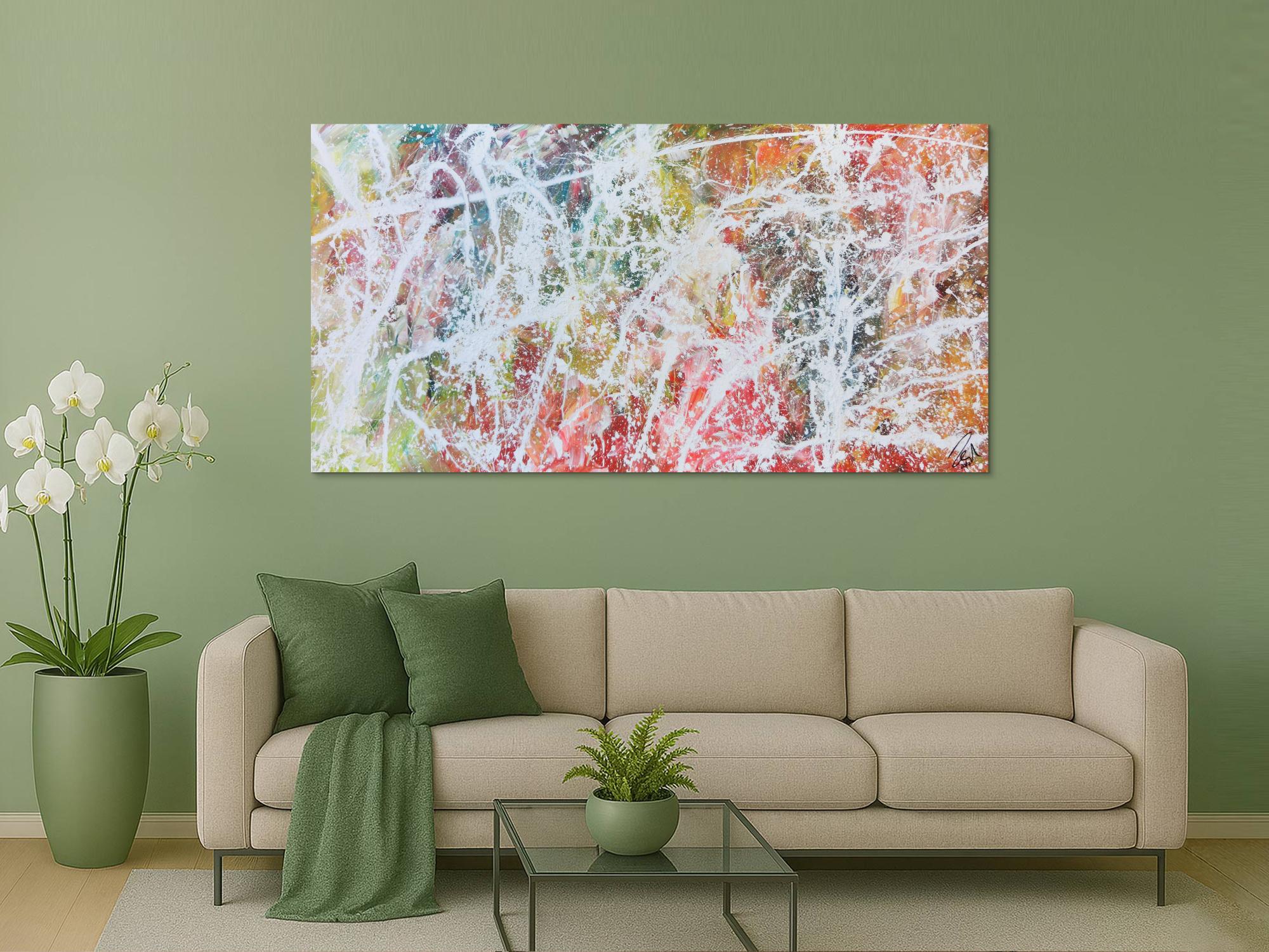 Freundliches helles Gemälde abstrakt Action Painting moderne helle bunte Farben