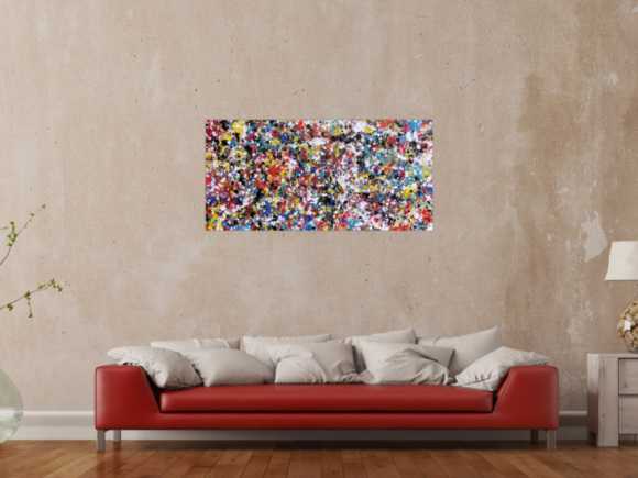 Abstraktes Acrylbild viele bunte Flecken Spash Art modernes Bild Konfetti