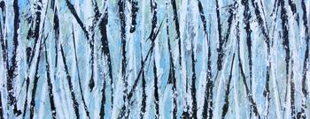 Modernes abstraktes Acrylbild in hellblau mintgrün grau schwaz weiß Actionpainting