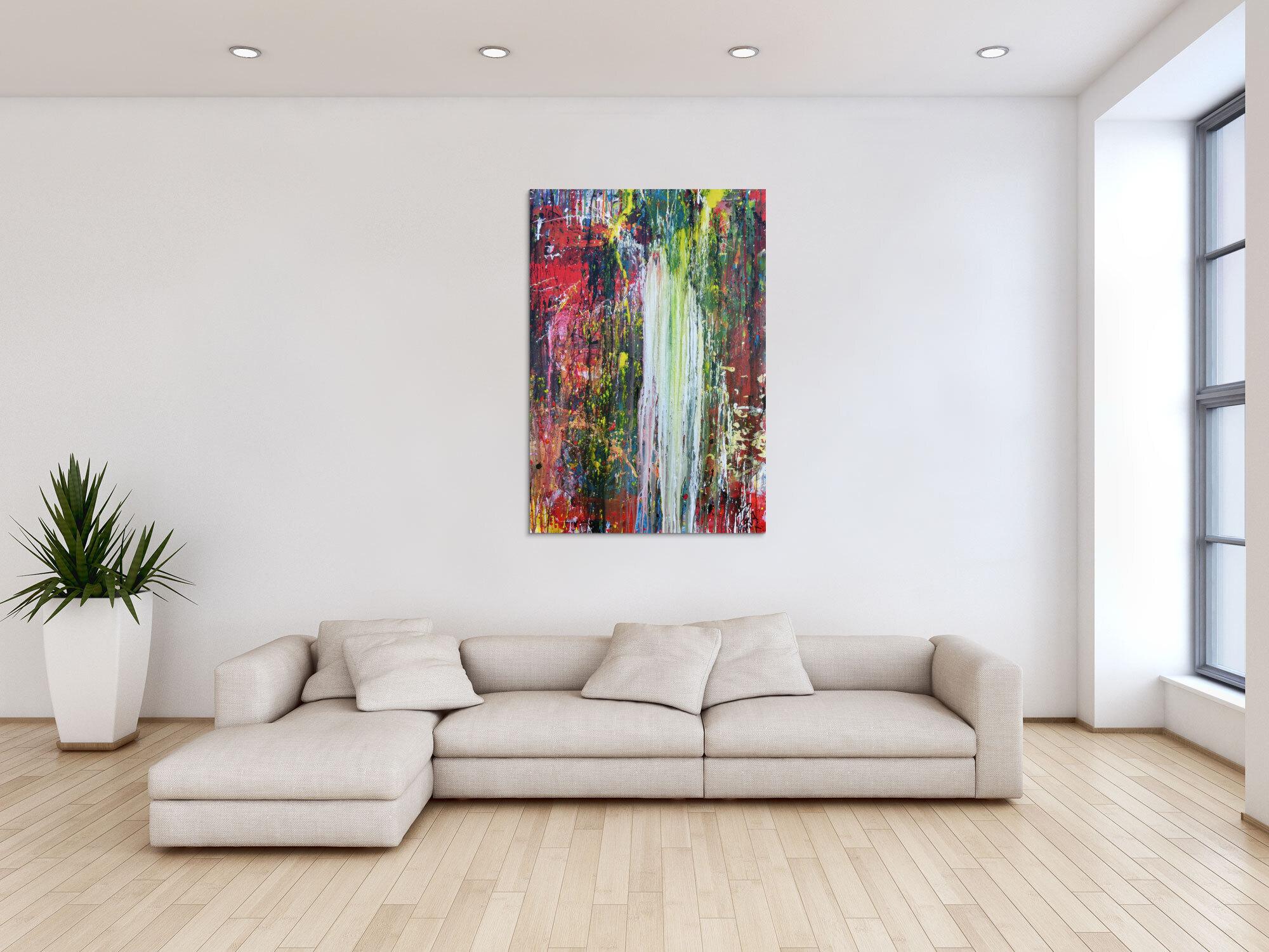 Sehr abstraktes modernes Gemälde zeitgenössisch handgemalt bunt einzigartig Meisterwerk