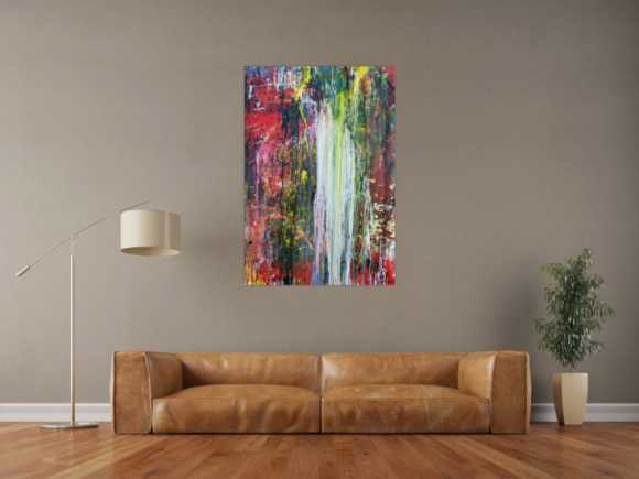 Sehr abstraktes modernes Gemälde zeitgenössisch handgemalt bunt einzigartig Meisterwerk