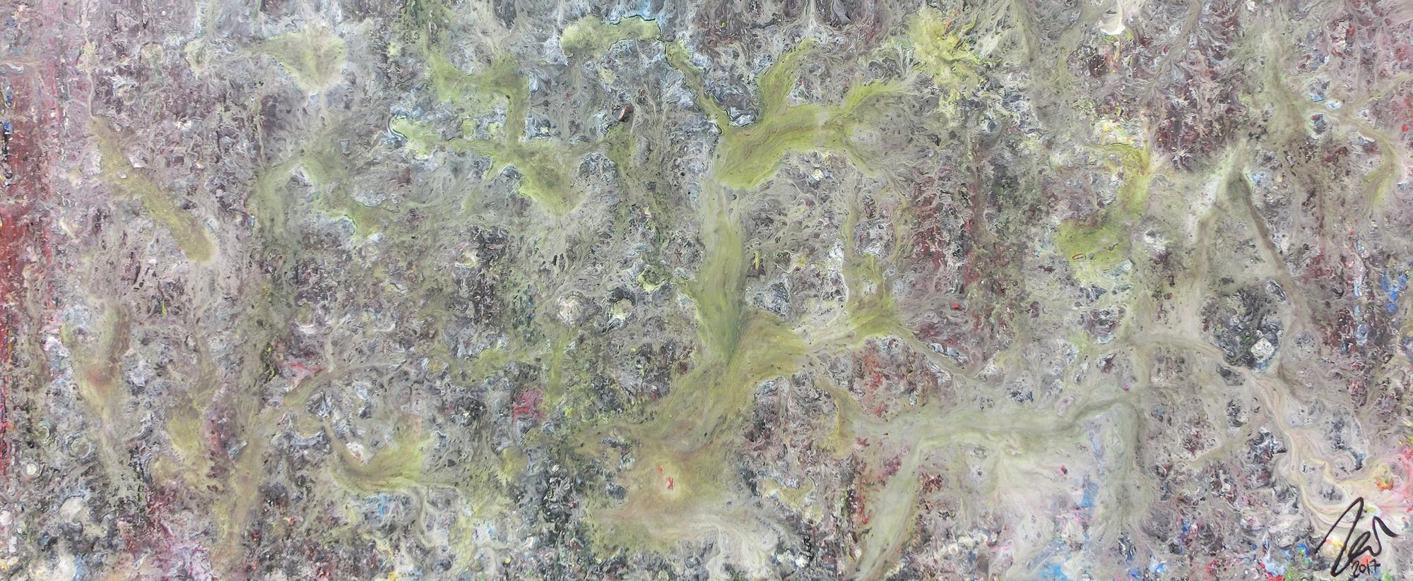 Abstraktes Acrylbild in Fließtechnik sehr modern