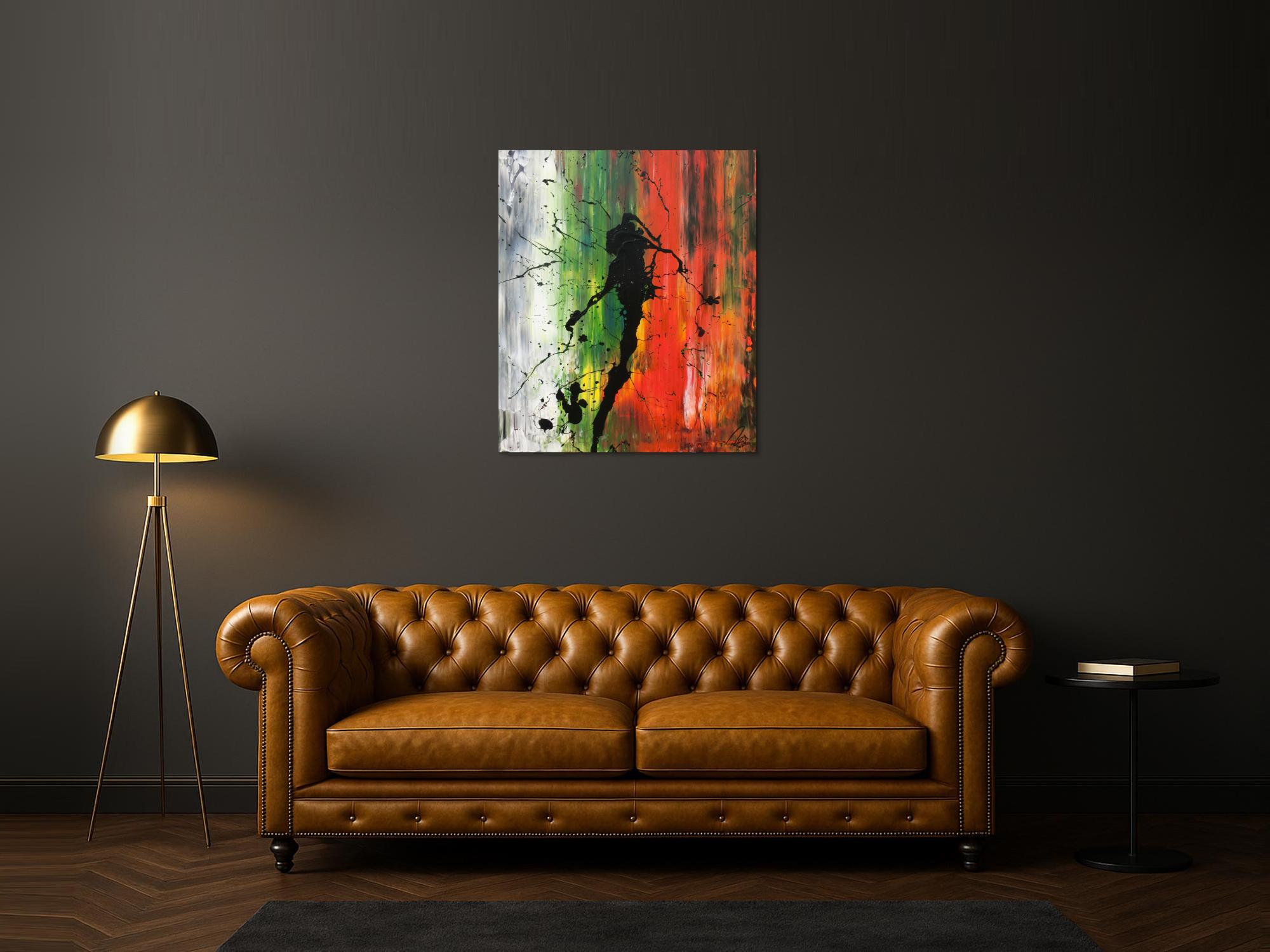 Abstraktes Bild modernes Acrylgemälde Mischtechnik Actionpainting Spachteltechnik