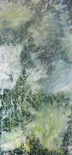 Abstraktes Bild Acrylgemälde Fließtechnik im Hochformat