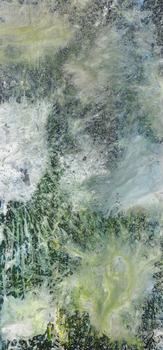 Abstraktes Bild Acrylgemälde Fließtechnik im Hochformat