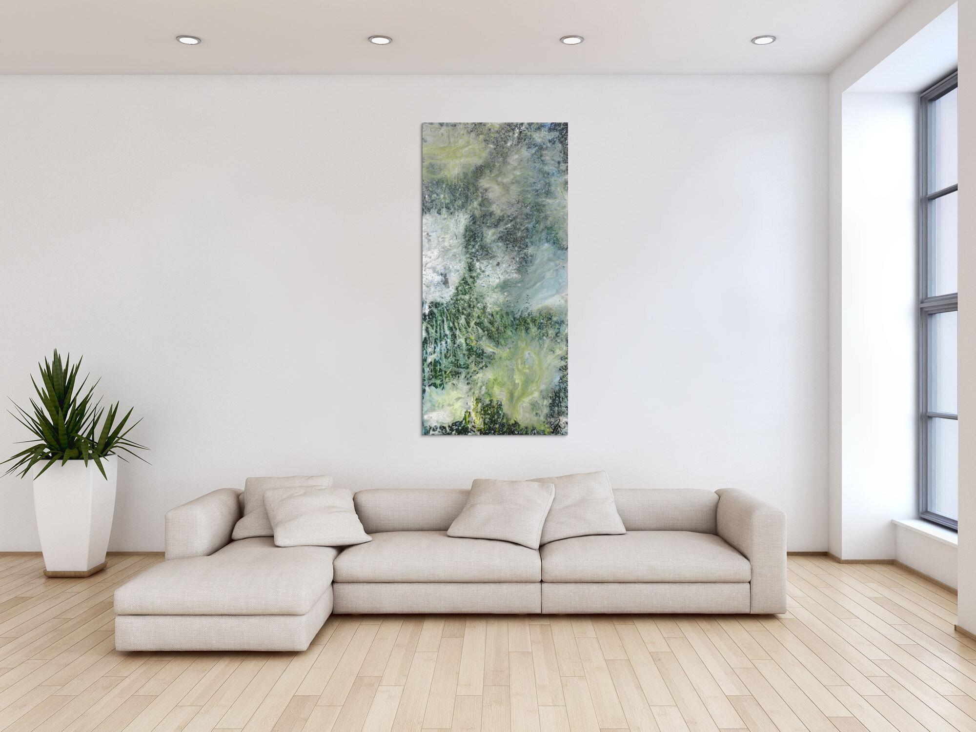 Abstraktes Bild Acrylgemälde Fließtechnik im Hochformat