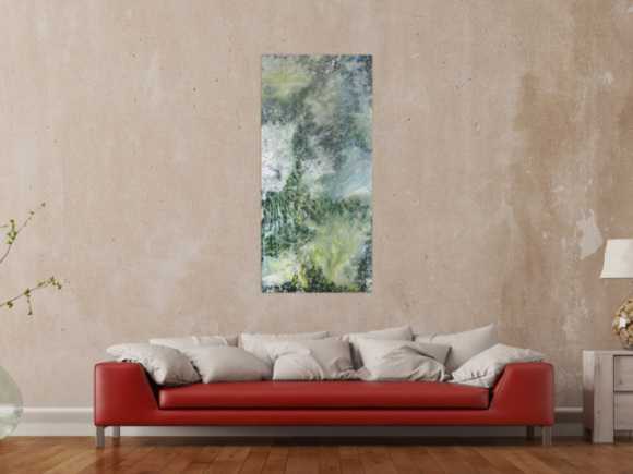 Abstraktes Bild Acrylgemälde Fließtechnik im Hochformat