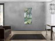 Abstraktes Bild Acrylgemälde Fließtechnik im Hochformat
