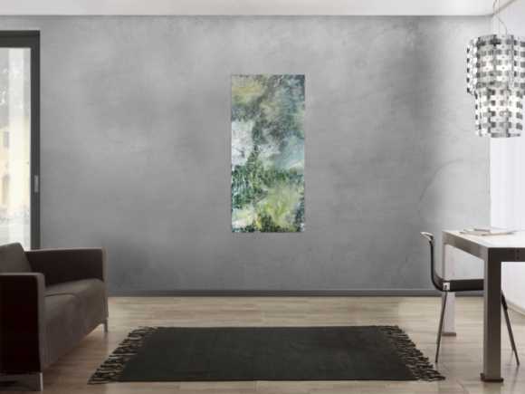 Abstraktes Bild Acrylgemälde Fließtechnik im Hochformat