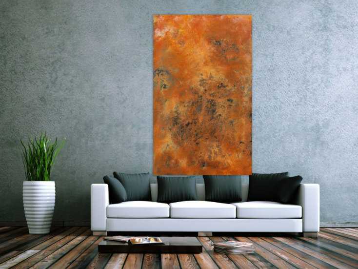 Echtes Rostbild XXL - Abstrakte Kunst aus Rost handgemalt auf ... Echtes Rostbild XXL - Abstrakte Kunst aus Rost handgemalt auf ...