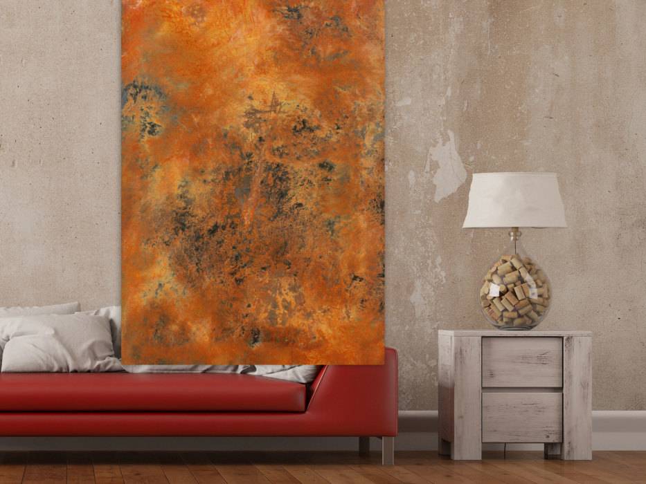Hochwertige Kunst auf Leinwand Echtes Rostbild XXL Abstrakte Kunst