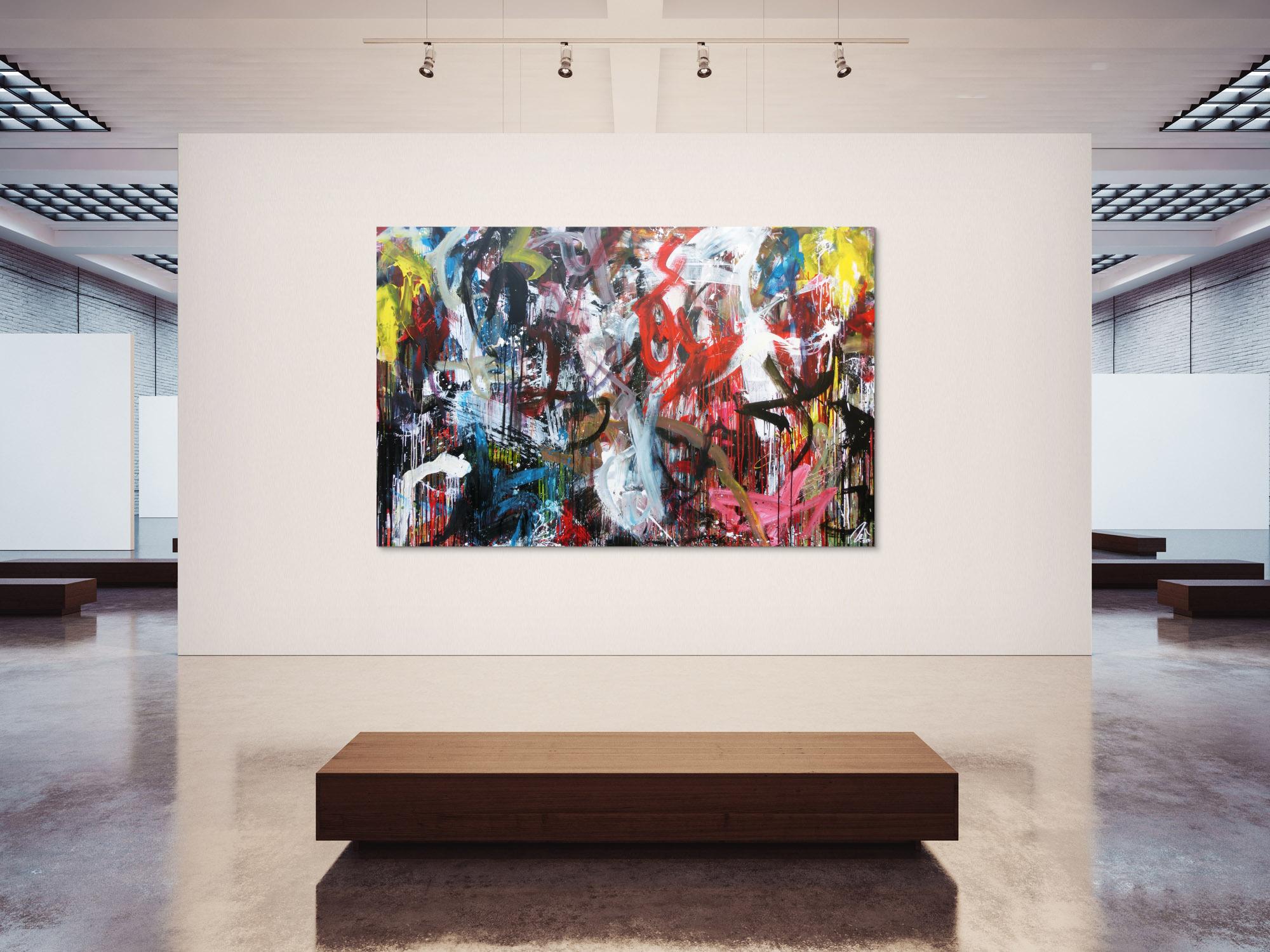 Abstraktes Acrylbild modernes Gemälde bunt sehr groß